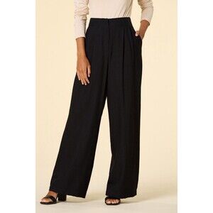 VERSONA/WIDELEGG TROUSER/Black/Womens 10 Petite /Zipper with Clasp